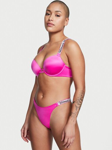 Tanga Liscio Con Fianchetti Di Strass, Fuschia Frenzy, large