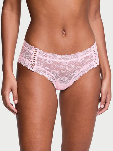 Slip Sgambato In Pizzo Con Dettagli Stringati, Pretty Blossom, large