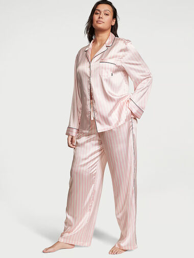 Pigiama Lungo In Raso Satinato Victoria’s Secret Fashion Show ‘24, Iconic Stripe, large