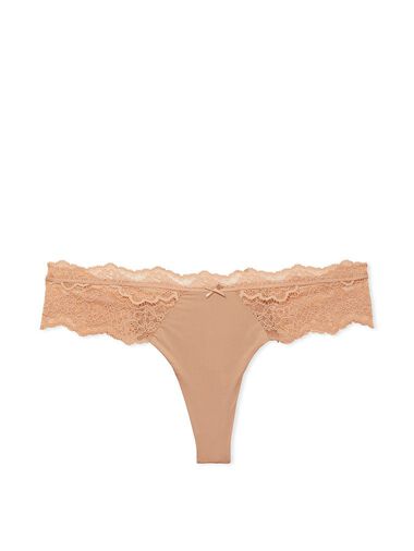 Tanga Con Finiture In Pizzo, Praline, large