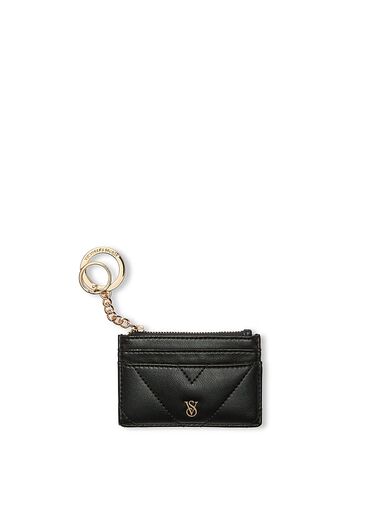 Portachiavi Con Porta Carte, Black, large