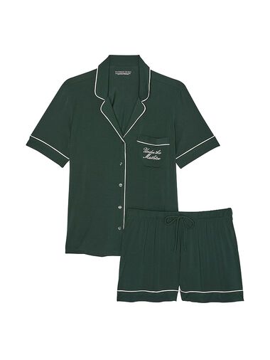 Modal Short Pajama Set, BOTANICAL GREEN, large