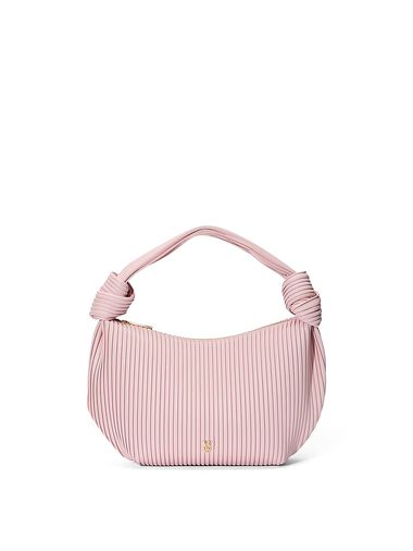Knotted Top Handle Bag, Chalk Rose, large