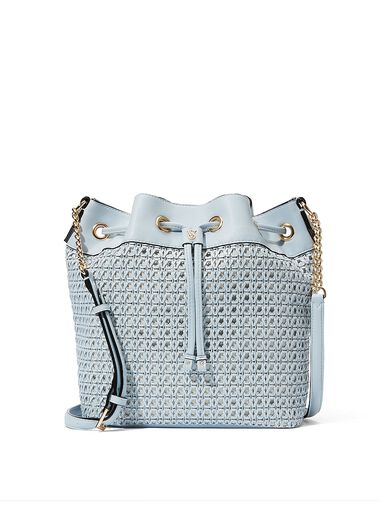 Borsa A Secchiello Victoria, Blue Woven, large