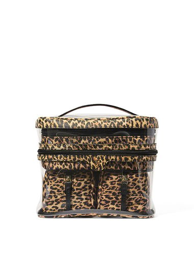 4-piece Makeup Bag Set, Leopard, large