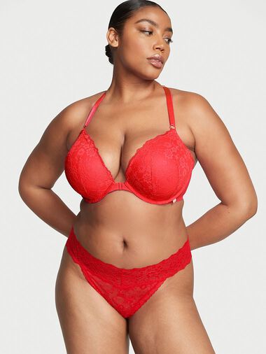 Tanga In Pizzo Posey Con Dettaglio Stringato, Lipstick Red, large
