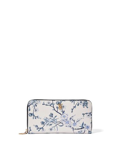 Portafoglio Grande Con Cerniera, Blue Floral, large