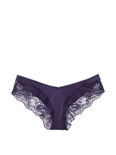 Slip Sgambato Con Finiture In Pizzo Ornato Da Rose, Amethyst, large