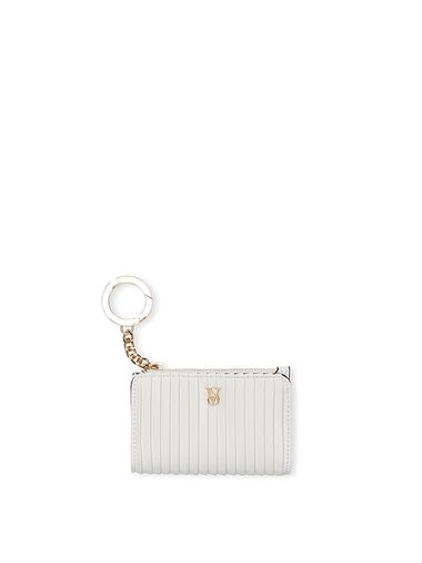 Foldover Card Case Keychain, Coconut White, large