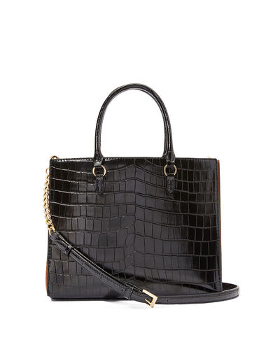 Borsa Shopping Strutturata Victoria, Croc Colorblock, large