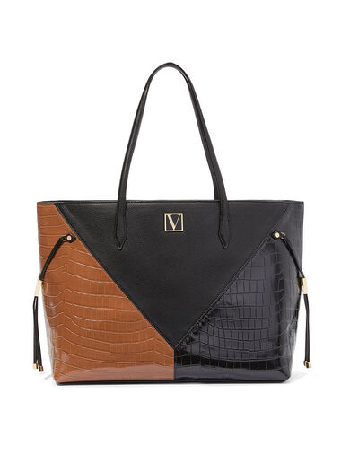 Borsa A Spalla Grande Victoria, Croc Colorblock, large