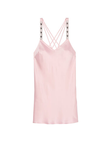 Sottoveste In Raso Con Spalline Di Strass E Laccetti Sul Lato Posteriore, Pretty Blossom, large