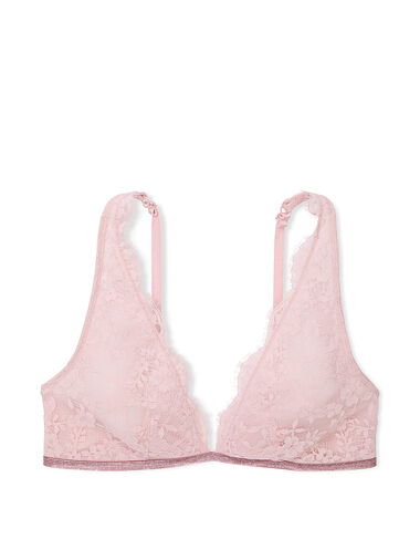 Reggiseno A Triangolo In Pizzo Con Strass, Chalk Rose, large