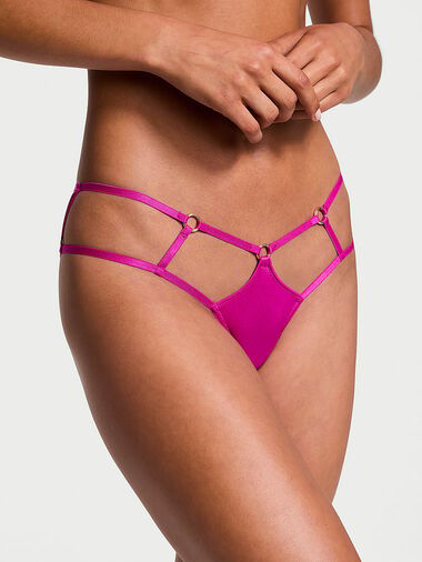Slip Sgambato Con Particolari Metallici E Laccetti, Outrageous Pink, large