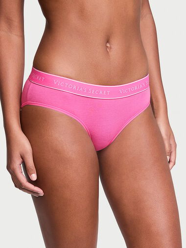 Slip Coprente In Cotone Con Logo, Hollywood Pink, large