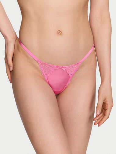 Tanga Con Finiture In Pizzo, Tickled Pink, large