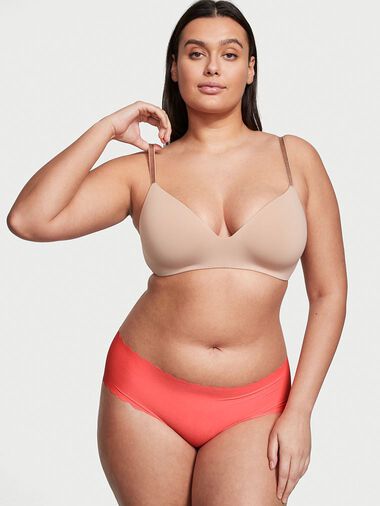 Slip Coprente Senza Cuciture Con Bordi Smerlati, Coral Blaze, large