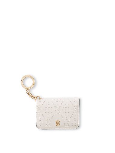Flap Card Case Keychain, White Perforated, large