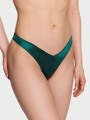 Strappy Back High-leg Thong Panty, Mystique Green, large