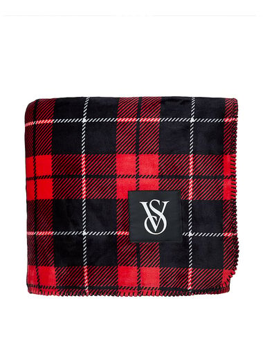 Coperta In Tessuto Morbido, Black Large Plaid, large