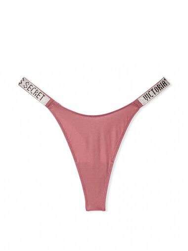 Tanga Con Fianchetti Di Strass, Vintage Rose, large