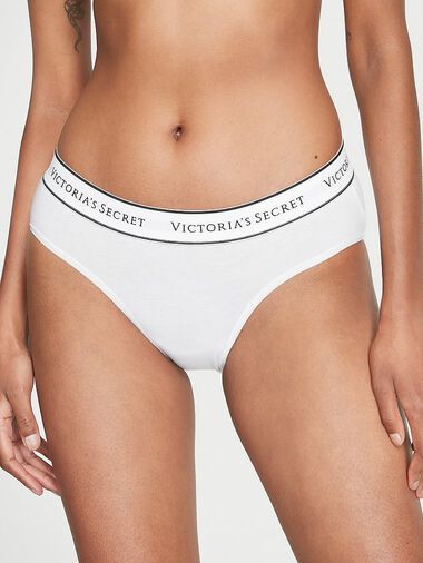 Slip Coprente In Cotone Con Logo, White, large
