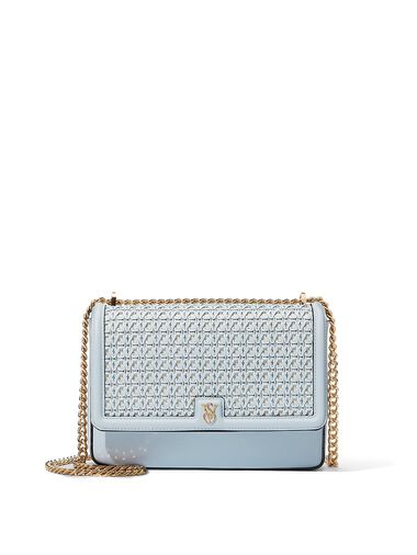 Borsa A Tracolla Media, Blue Woven, large