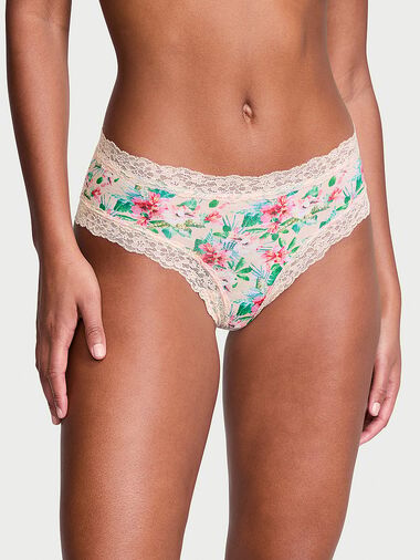 Slip Sgambato In Cotone Con Dettagli In Pizzo, Vivid Tropical, large