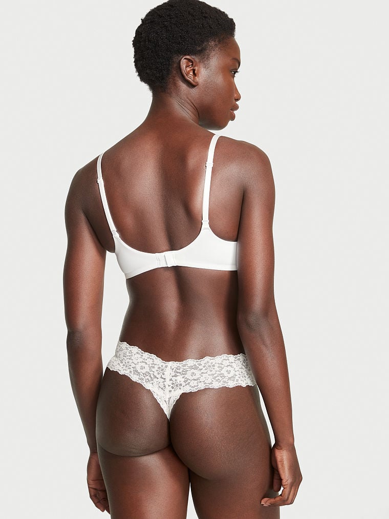 Tanga In Pizzo Posey, Coconut White, large