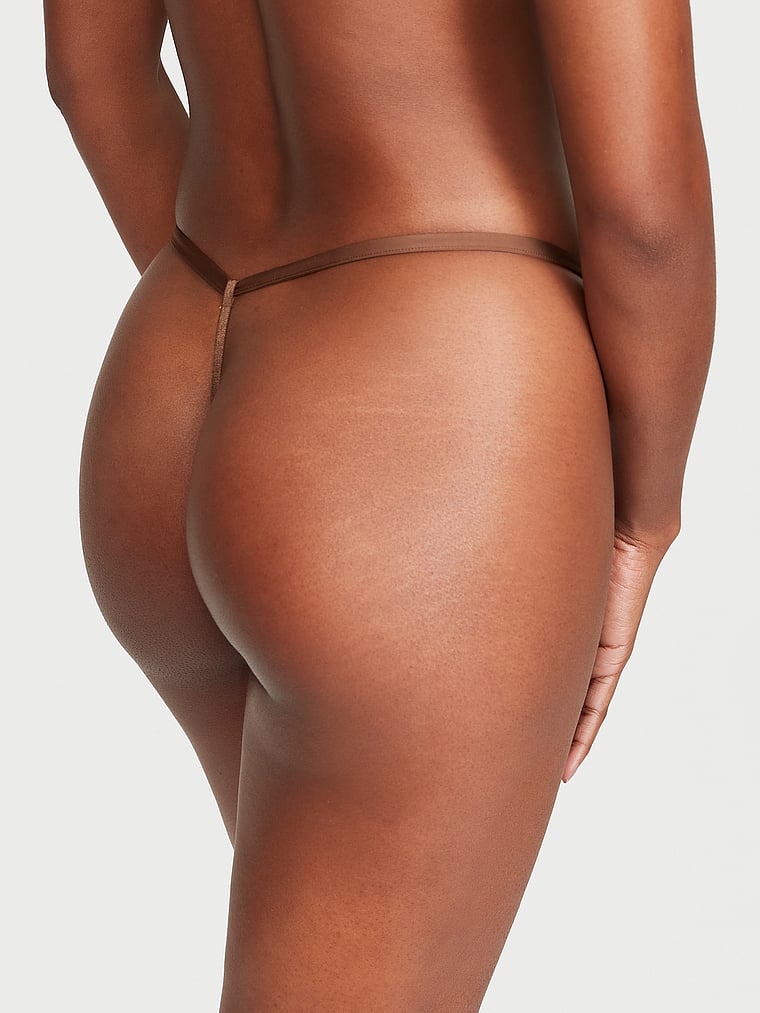 Tanga Con Finiture In Pizzo, Mousse, large