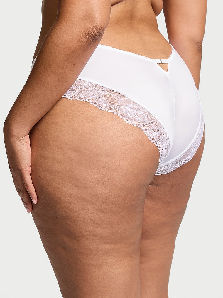 Slip Sgambato Con Finiture In Pizzo Ornato Da Rose, Vs White, large