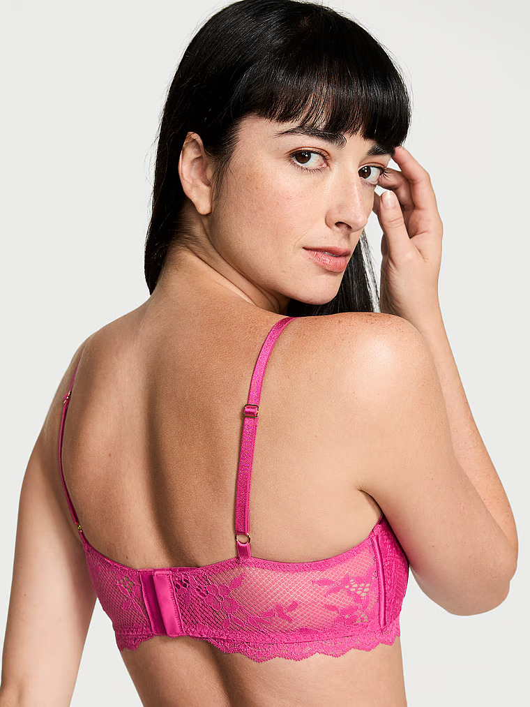 Reggiseno A Fascia Leggermente Imbottito Con Dettagli In Pizzo, Luscious Rose, large