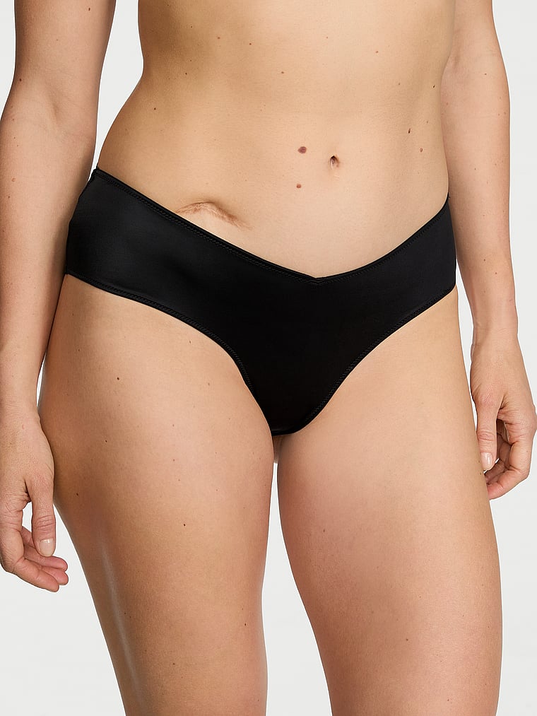 Slip Sgambato Con Laccetti Sul Lato Posteriore, Black, large