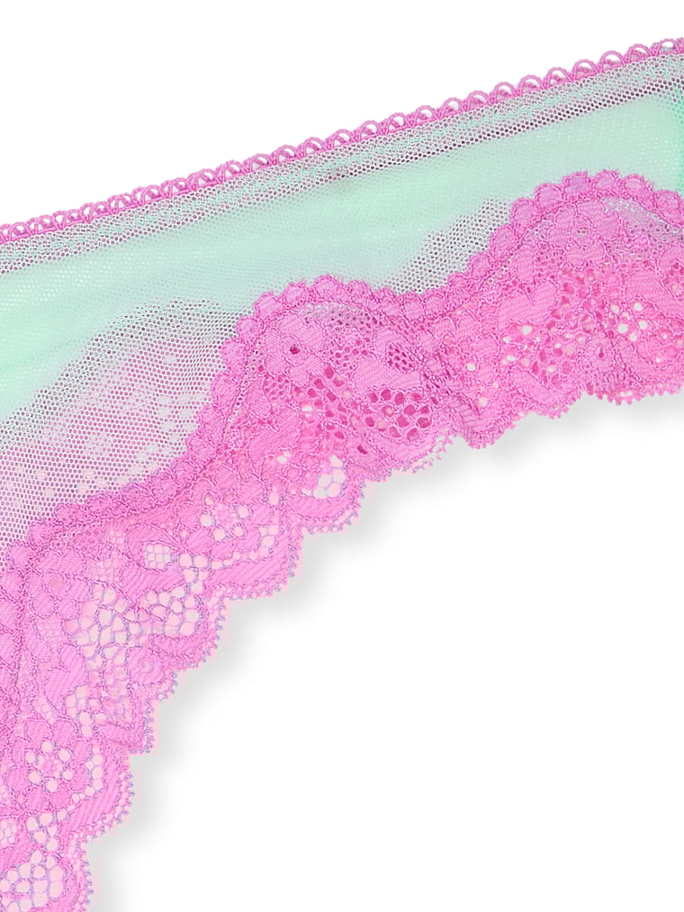 Tanga Sgambato In Mesh Tease Con Finiture In Pizzo, Waterfall & New Peony, large