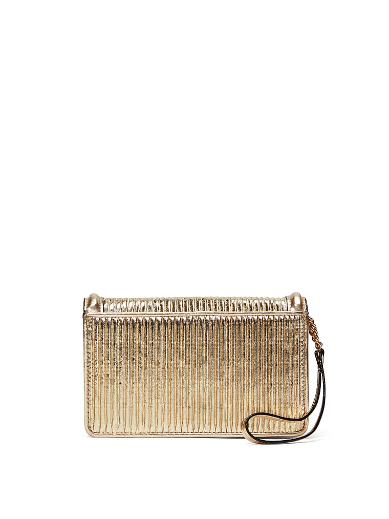 Pochette Da Polso Per Il Cellulare, Gold Pleated, large