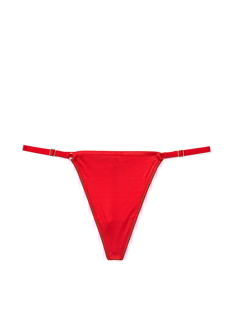Tanga Regolabile Con Dettaglio Metallico A “v”, Lipstick, large