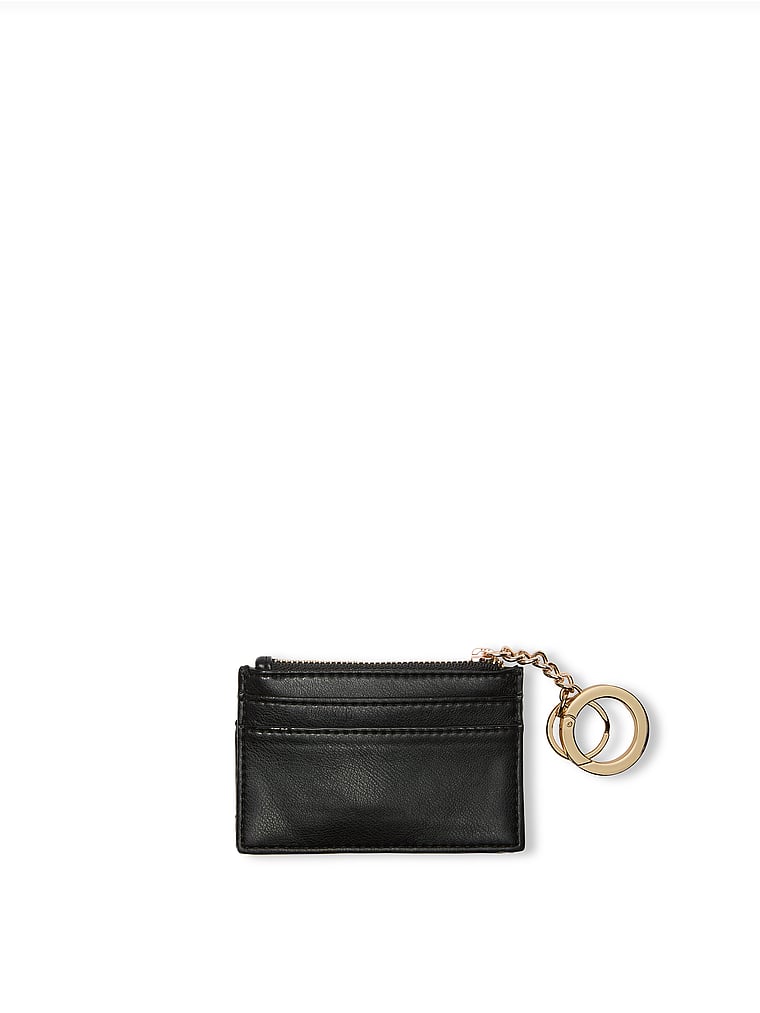 Portachiavi Con Porta Carte, Black, large