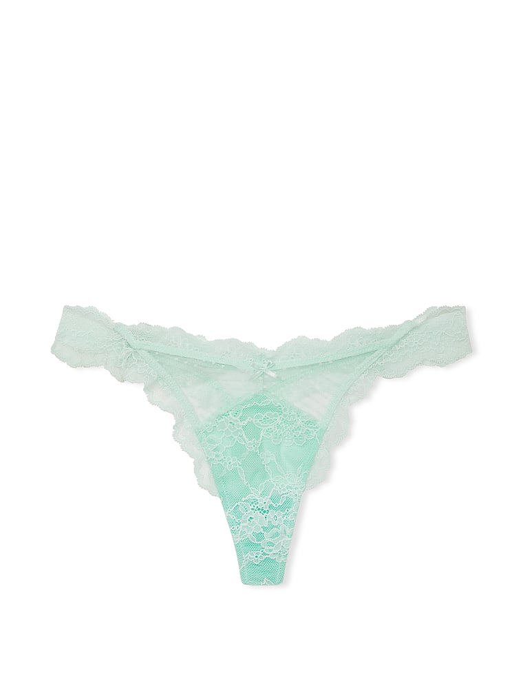 Tanga In Pizzo E Mesh, Crystal Water, large