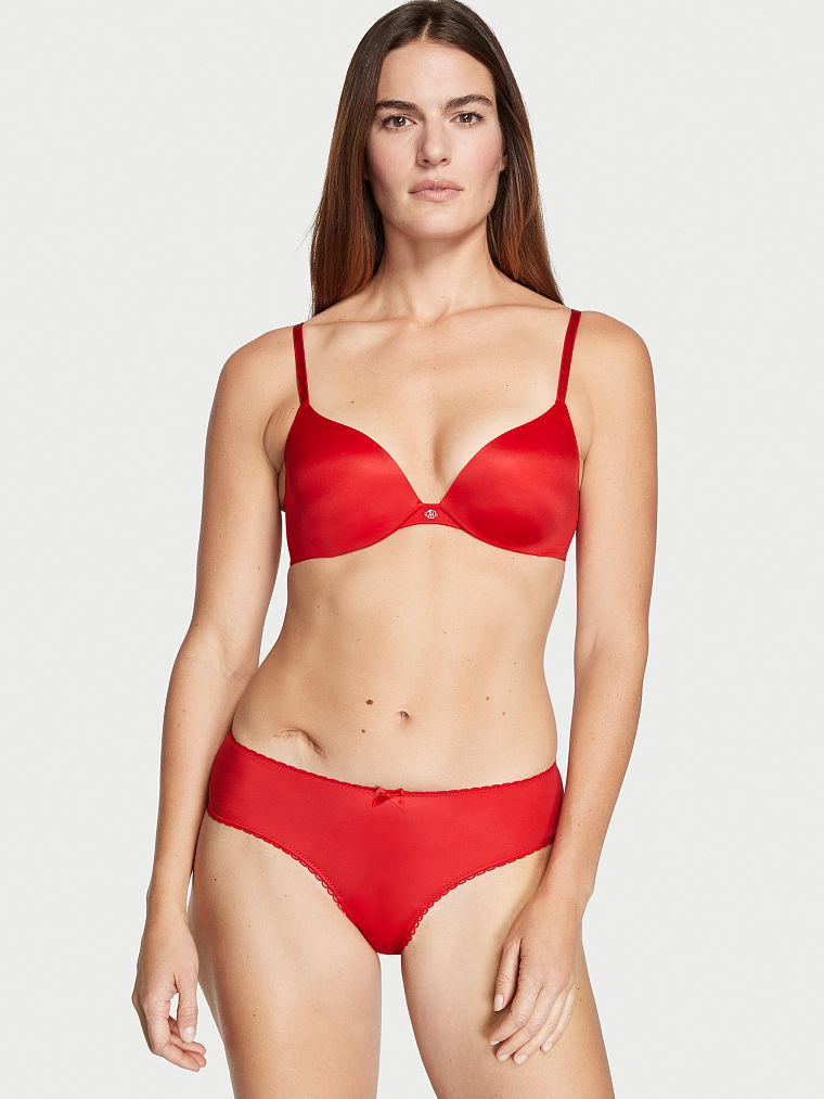 Slip In Mesh E Raso Con Cut-out A Forma Di Fiocco Sul Retro, Description, large