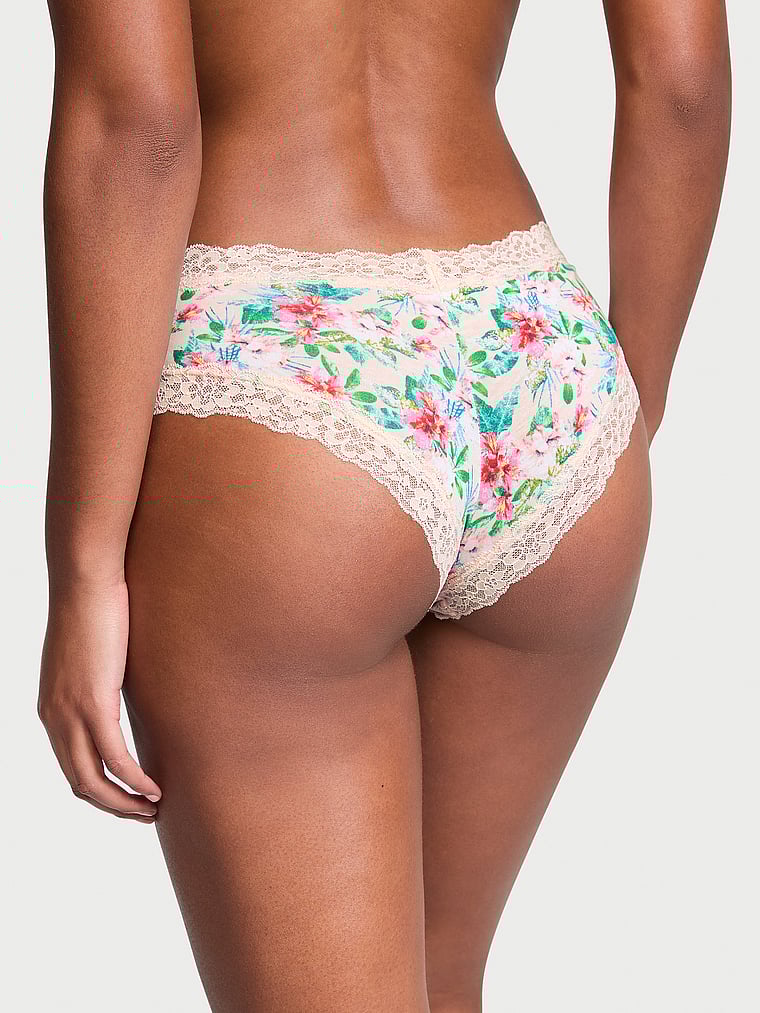 Slip Sgambato In Cotone Con Dettagli In Pizzo, Vivid Tropical, large