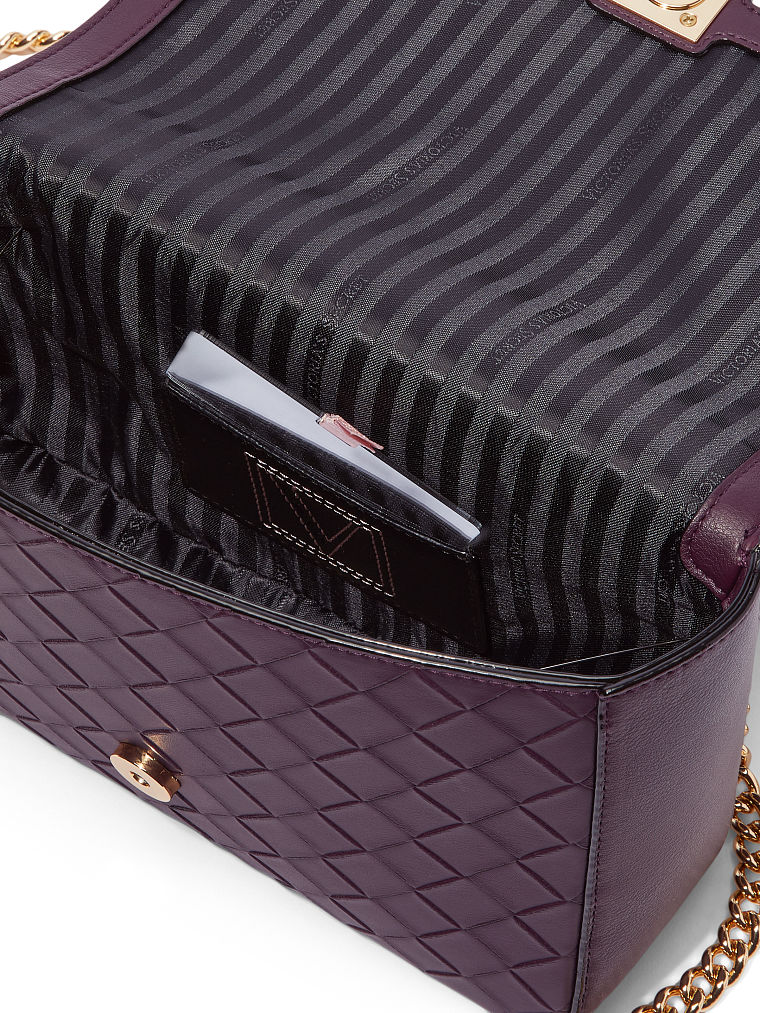 Borsa A Spalla Media Victoria, Black Violet Woven, large