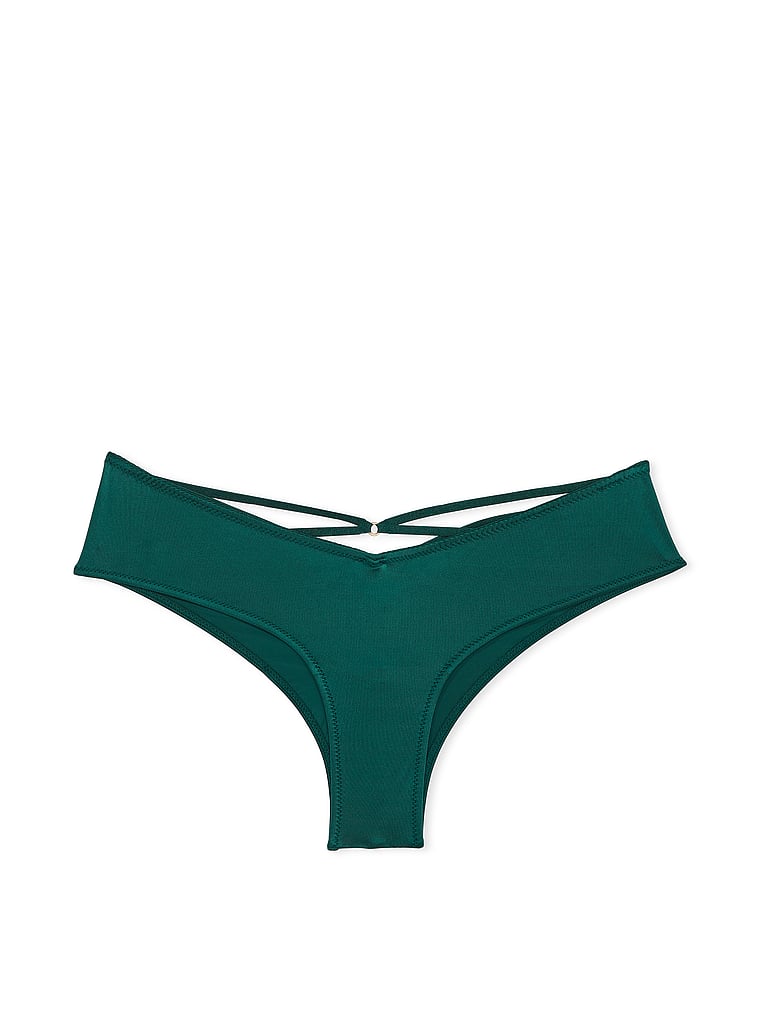 Slip Sgambato Con Laccetti Sul Lato Posteriore, Mystique Green, large