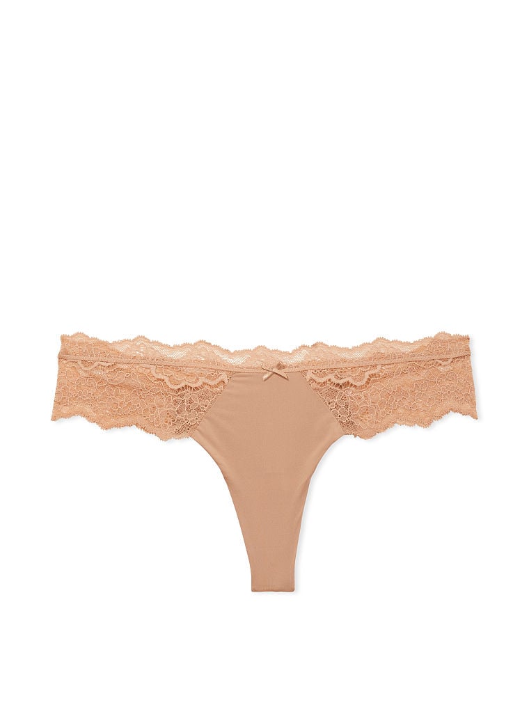 Tanga Con Finiture In Pizzo, Praline, large