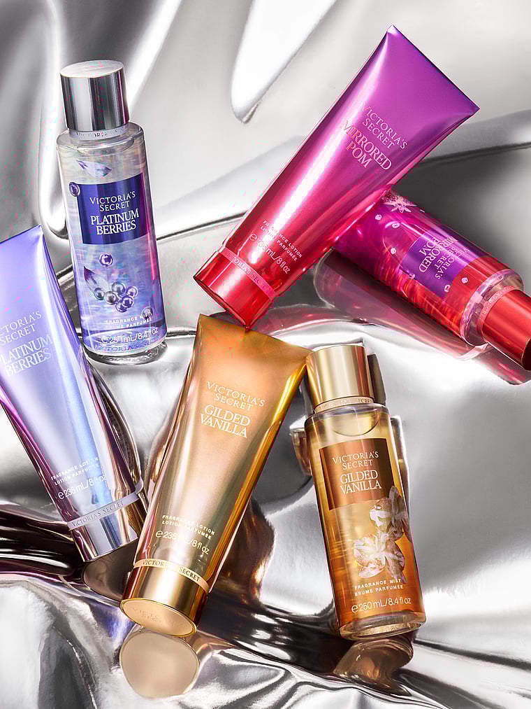 Mirrored Pom Fragrance Lotion, Platinum Berries, large