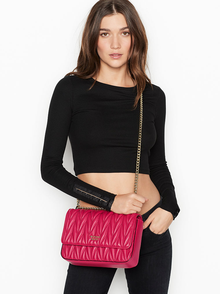 Borsa A Tracolla Con Borchie, Red, large