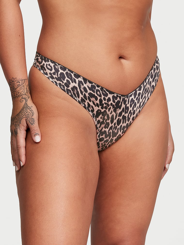 Tanga Sgambato Con Laccetti Sul Lato Posteriore, Sexy Leopard, large