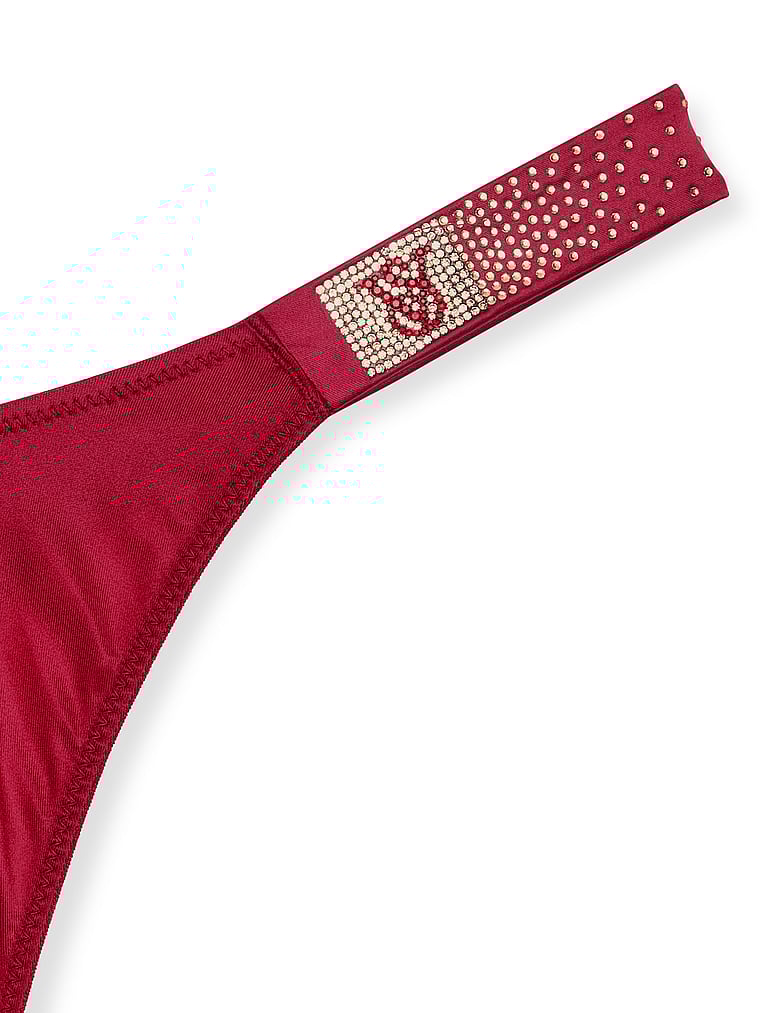 Tanga Liscio Con Fianchetti Tempestati Di Strass, Red Lacquer, large