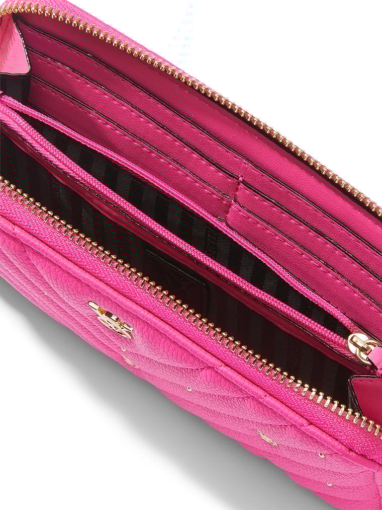 Portafoglio Grande Con Cerniera, Pink Stud, large