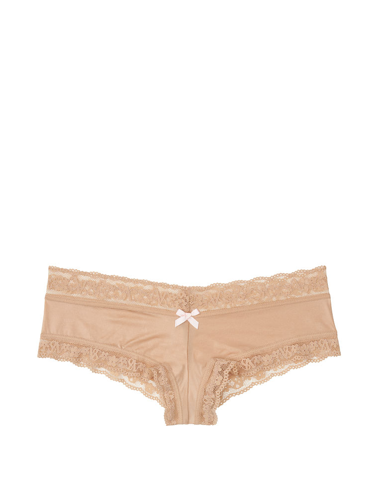 Slip Sgambato In Pizzo, Beige, large