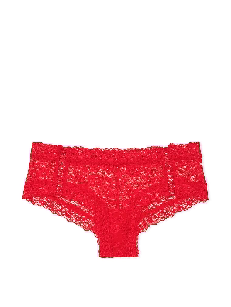 Slip Sgambato In Pizzo Con Dettagli Stringati, Lipstick, large